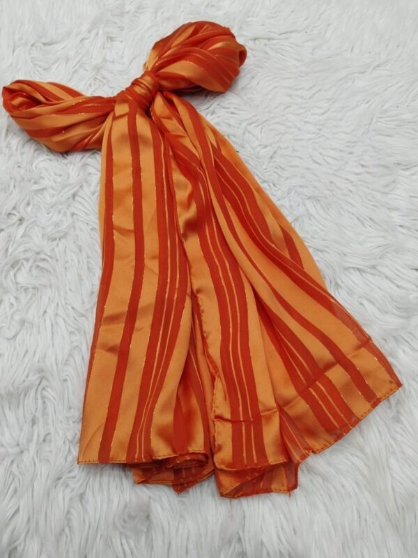 Satin Stripe Scarf – Elegance & Comfort - Image 2