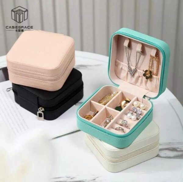 Portable Mini Faux Leather Jewelry box