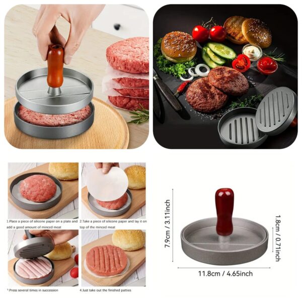 Non-Stick Metal Burger Patty Press - Image 2