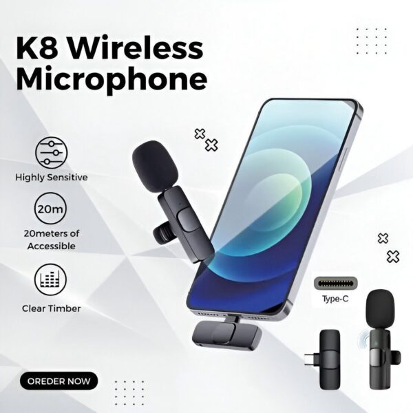 K8 Wireless Rechargeable Collar Microphone