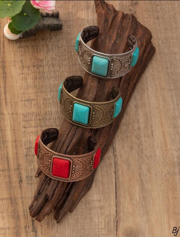 Antique MeenaKari Hand Cuff - Image 3