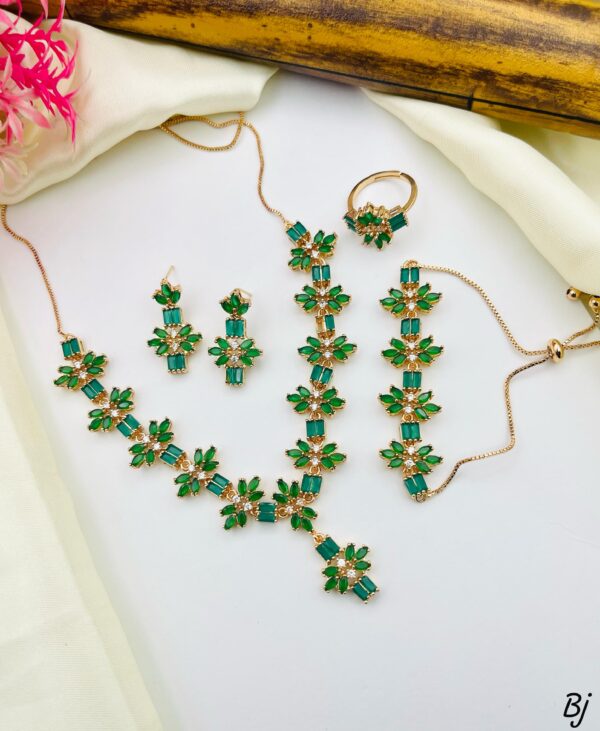 Design Gold Plated Zircon Combo Set - Image 4