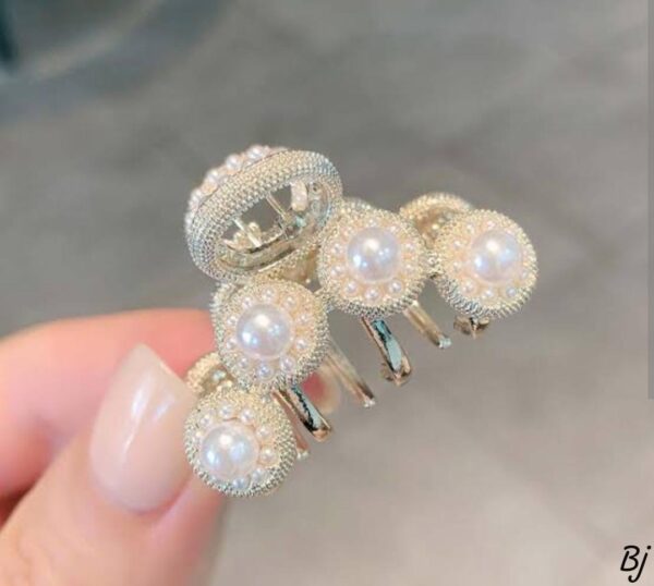 Pearls Work Rhinestone Hair Claw Clip - Image 2