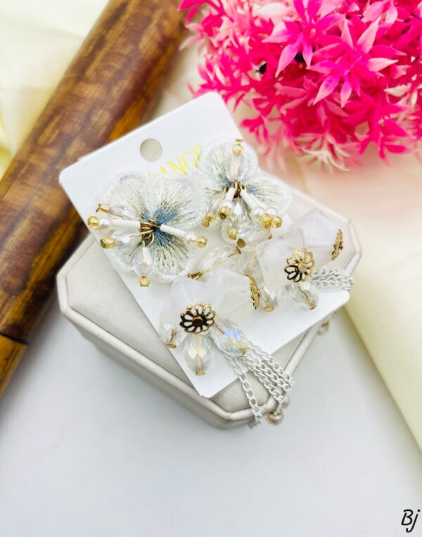 Fancy Beautiful Flower Design Ladkan Studs - Image 3