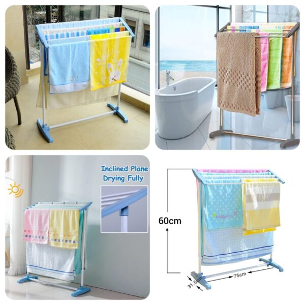 New Drying Clothes Hanging Adjustable Rod Pole Rack (Mix/Random colour)