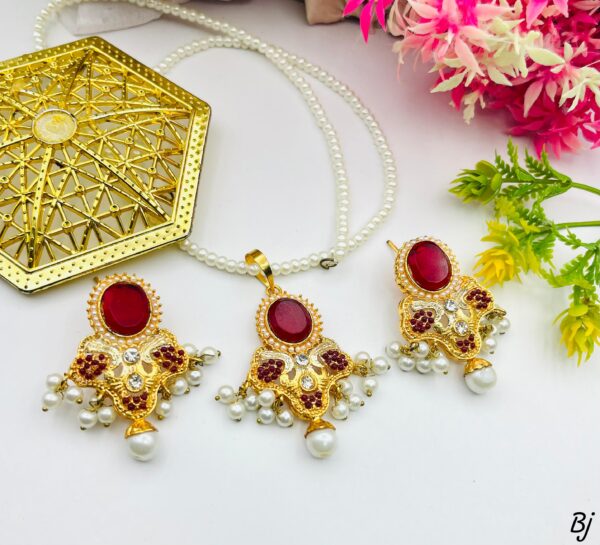 Fancy Beautiful Manjoos Egyptian Locket Set With Mala - Image 4