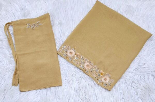 HAND WORK HADY KA KAAM EMBROIDERED 2 PEC SCARF NIKAB SET - Image 8