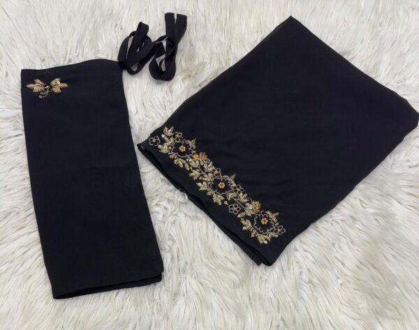 HAND WORK HADY KA KAAM EMBROIDERED 2 PEC SCARF NIKAB SET - Image 6