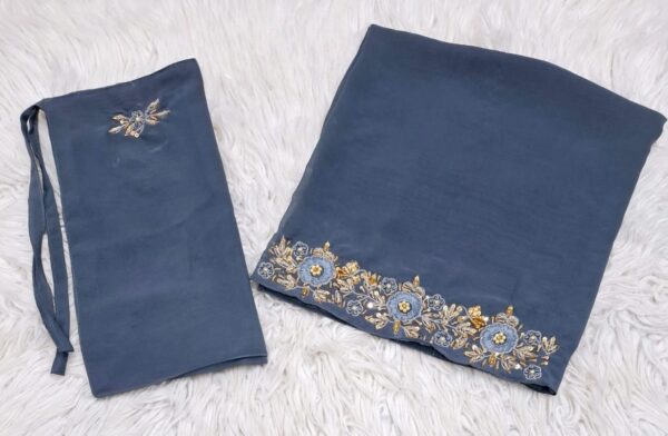 HAND WORK HADY KA KAAM EMBROIDERED 2 PEC SCARF NIKAB SET - Image 5