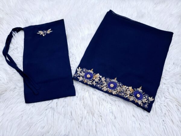 HAND WORK HADY KA KAAM EMBROIDERED 2 PEC SCARF NIKAB SET - Image 4