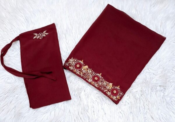 HAND WORK HADY KA KAAM EMBROIDERED 2 PEC SCARF NIKAB SET - Image 2